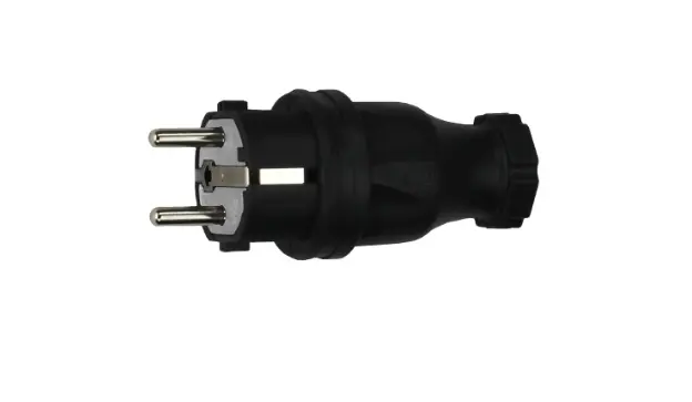 PROkabel 16A SCHUKO Støpsel GUMMI for kabelsnitt inntil 2,5mm, bulk 
