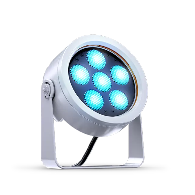 DTS DOCTUS 6 Sølv IP65 RGBW LED spot narrow 