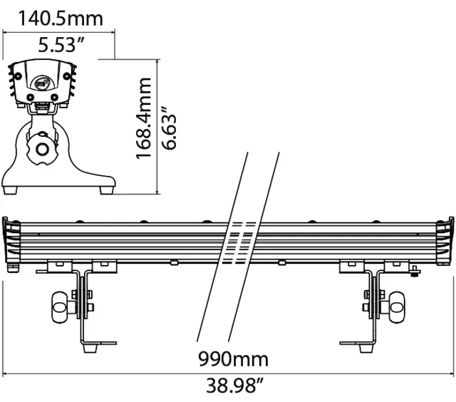 DTS FOS 100 Sølv RGBW LED bar Medium flood 