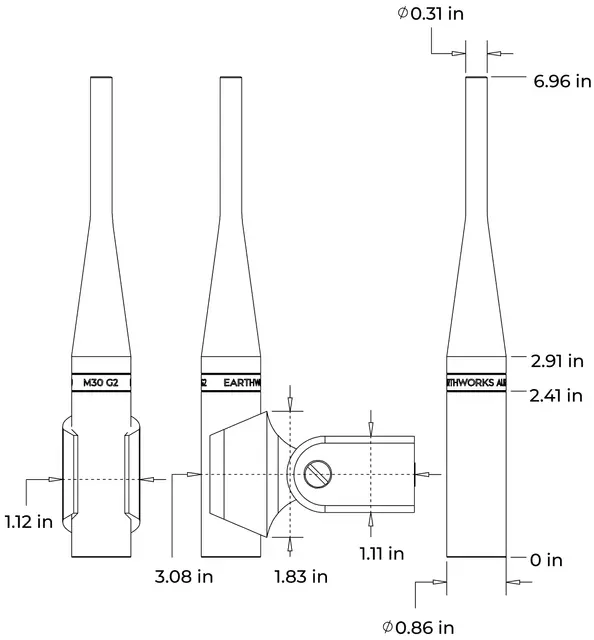 Earthworks M30 Gen 2 Målemikrofon 5 Hz-30 kHz ±1 dB 