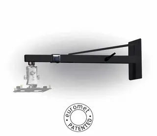 Euromet veggfeste projektor 45kg SVART Svart, justerbart 60cm til 90cm fra vegg
