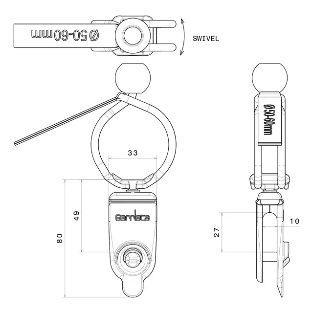 Gerriets G-QUICK 2.0 Ø 50-60 mm, Black 