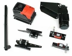 H-Track Motorisert  15m komplett m/enkel start/stopp bryter Sort eloksert