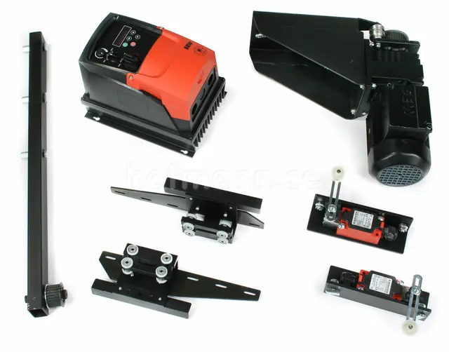 H-Track Motorisert  15m komplett m/enkel start/stopp bryter Sort eloksert 