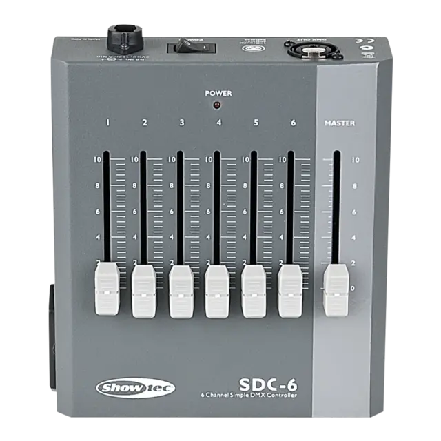Showtec SDC-6 6 kanals lysmikser 6 xfadere, batteri og power 