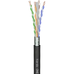 Kordz ONE Cat6A F/UTP Network Cable 152M Cat6A F/UTP, 23AWG, CPR Dca LSZH, BK