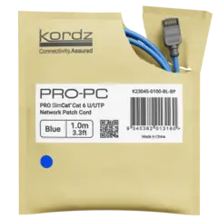 Kordz PRO SlimCat Cat6 miljøembalasje Cat6 U/UTP, 28AWG, UL CM PVC, Black