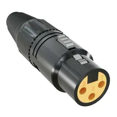 Kordz ONE XLR Connectors Female 3-Pin XLR, black, gold-plated, 10pcs