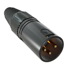 Kordz ONE XLR Connectors Male 3-Pin XLR, black, gold-plated, 10pcs