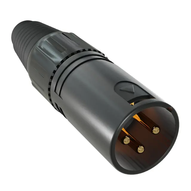 Kordz ONE XLR Connectors Male 3-Pin XLR, black, gold-plated, 10pcs 