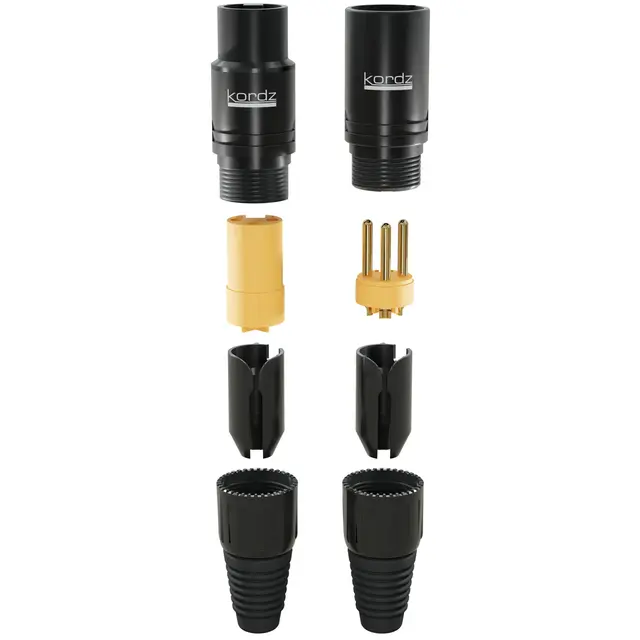 Kordz ONE XLR Connectors Female 3-Pin XLR, black, gold-plated, 10pcs 
