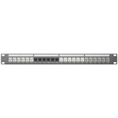 Kordz PRO Modular Keystone Patch Panel 24 port, 1 rack unit, powder-coated
