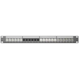 Kordz PRO Modular Keystone Patch Panel 24 port, 1 rack unit, powder-coated