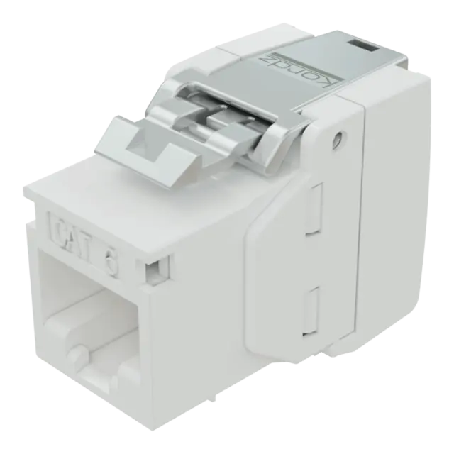 Kordz PRO Cat6 Unshielded Keystone RJ45 Socket, toolless, 6pcs, white 