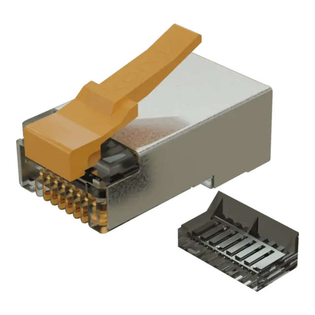 Kordz PRS-SCRJ Cat6A Shielded RJ45 Crimp Connector, 28AWG, clear, 100 pcs 