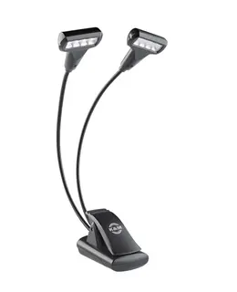 K&amp;M 12273 Notestativlampe. 2 x 4 LED lys Music stand light »Double4 LED T-Model