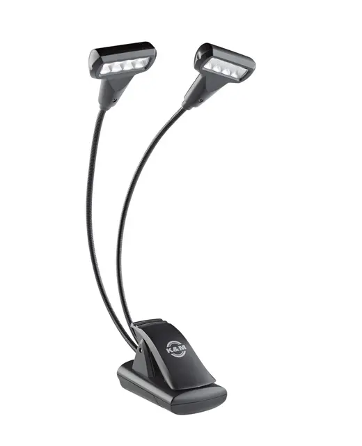 K&M 12273 Notestativlampe. 2 x 4 LED lys Music stand light »Double4 LED T-Model 