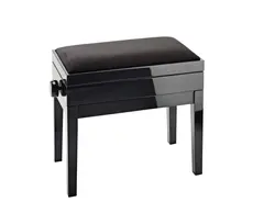 K&amp;M 13950 Pianobenk. Sort blank finish Piano bench with sheet music storage