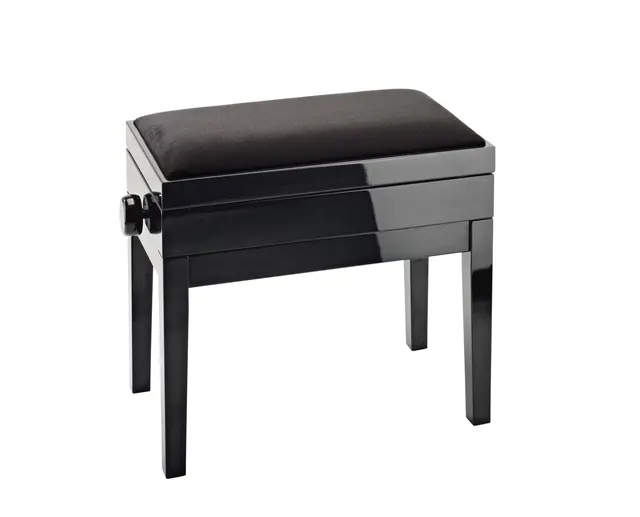 K&M 13950 Pianobenk. Sort blank finish Piano bench with sheet music storage 