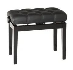 K&amp;M 13980 Pianobenk. Sort blank finish Piano bench with quilted seat cushion