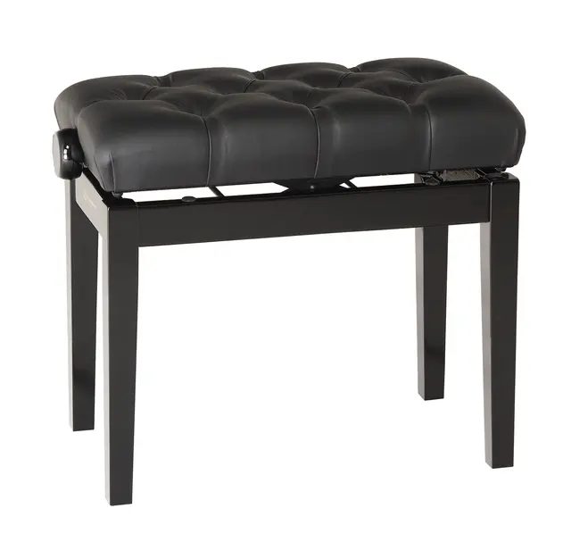 K&M 13980 Pianobenk. Sort blank finish Piano bench with quilted seat cushion 