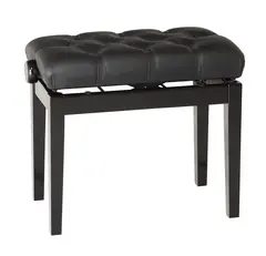 K&amp;M 13981 Pianobenk. Sort blank finish Piano bench with quilted seat cushion