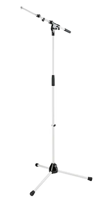 K&M 210/9 Mikrofonstativ, Pure White H: 900/1605mm, BL: 435/745mm 