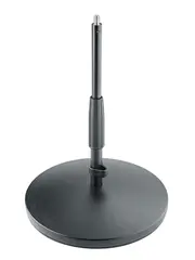 K&amp;M 23320 Mikrofonstativ, sort Tung jernbase H: 217-347 mm, 3/8“