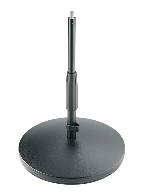 K&M 23320 Mikrofonstativ, sort Tung jernbase H: 217-347 mm, 3/8“ 