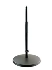 K&amp;M 23323 Mikrofonstativ, sort Tung jernbase H: 350-570 mm, 3/8“