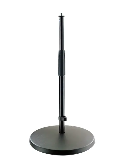 K&M 23323 Mikrofonstativ, sort Tung jernbase H: 350-570 mm, 3/8“ 