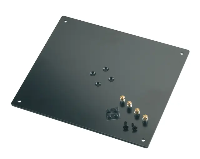 K&M 26792 Bearing plate, Black w/4spikes & 4rubber knobs. D:320x5x280mm 
