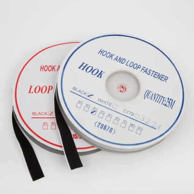 Le Mark Hook Tape på rull 25mm x 25m, Sort 