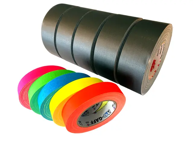 Le Mark 5+5  Magtape Gaffa og Pro-gaff 5 Gaffaruller og 5 flouriserende ruller 