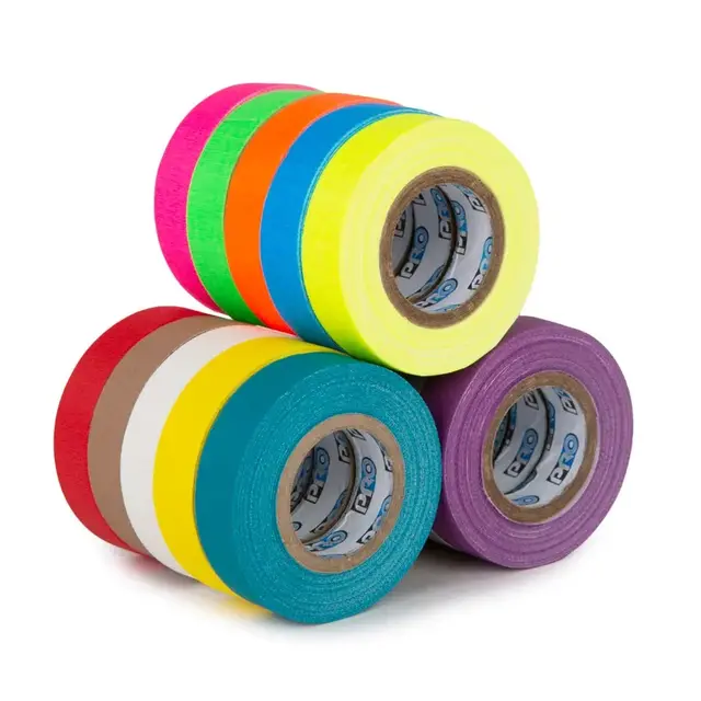 Le Mark Fluorescent Pack 12mm x 5.4m Green, Yellow, Orange, Pink, Blue 