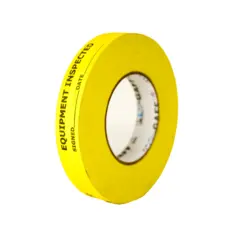 Le Mark Warning tape "Inspected" gul/sort skrift 24mm x 48m