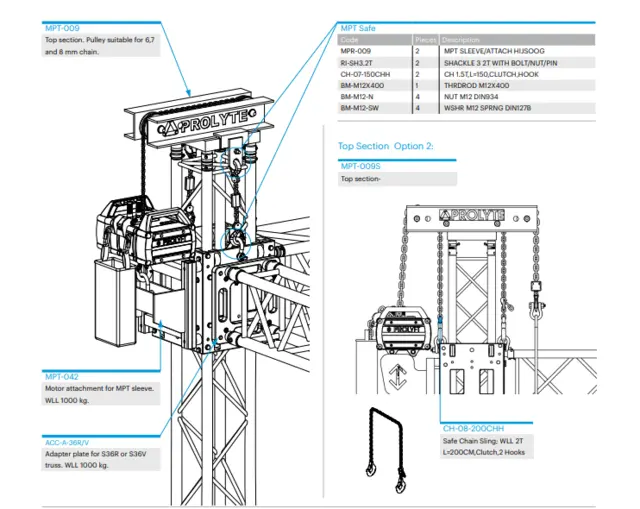 Prolyte MPT-009 MPT Tower TOP SECTION COMBI 