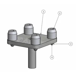 Stagedex 4 way foot adapter Layher