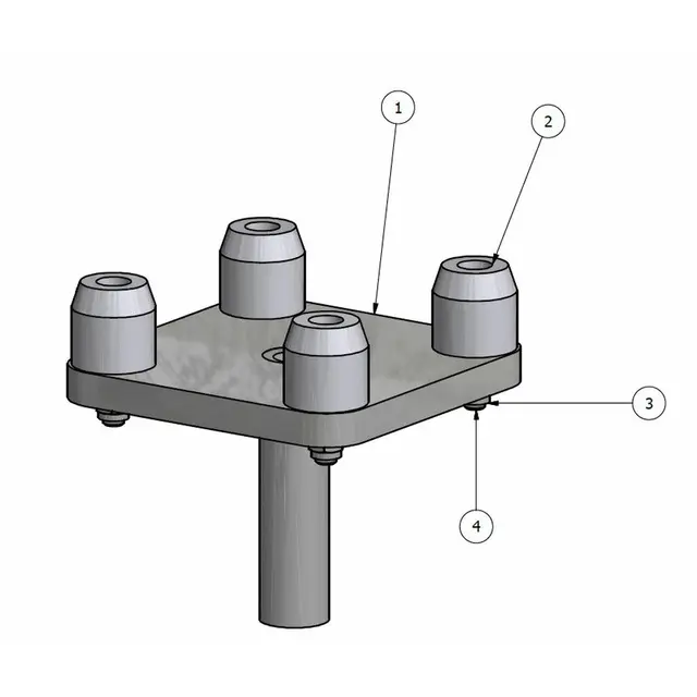 Stagedex 4 way foot adapter Layher 