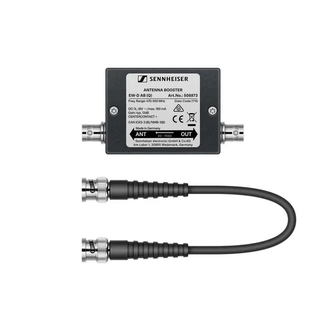 Sennheiser EW-D AB Inline Antennebooster 520-608 Mhz, +10dB, BNC 