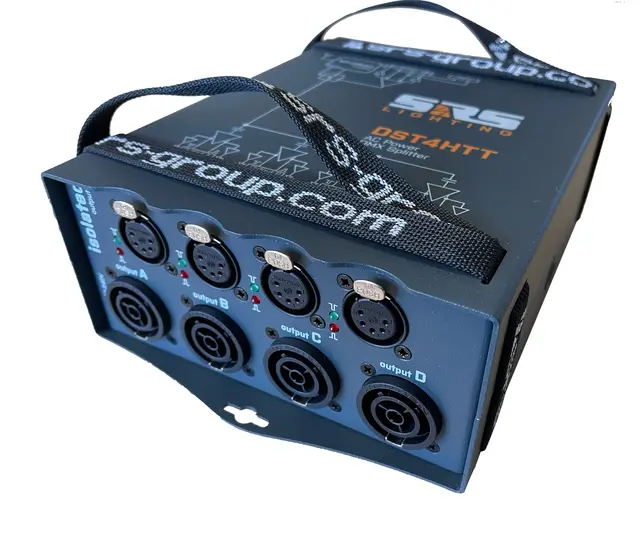 SRS DST4HTT 4ch Hybrid DMX splitter TRUE for truss, 4 x 5-pin, 4 x pow.con TRUE1 