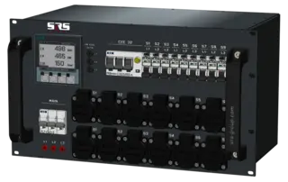SRS PDU 63A-230V,6U, 32A + 9x16A Out 63A-230V chass in/ link, 10xRCBO