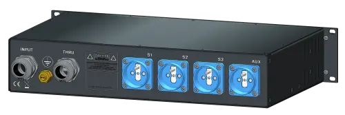 SRS PDU 325SRCBO-2U 4x16A Out 32A RED 1,5M in,4 Schuko Out + 1 Front 