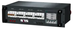 SRS PDU 63A RED-400V, Meter+fuses FRONT 63A/5 in (1,5m) + Chass link, 3x32A out