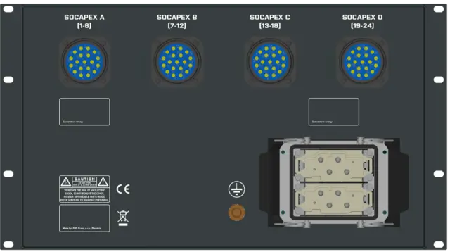 SRS PDU634XRDY 6U Hybrid 230/400V 24xRCBO, In Han32B 3x63A, Out 4xSoca 