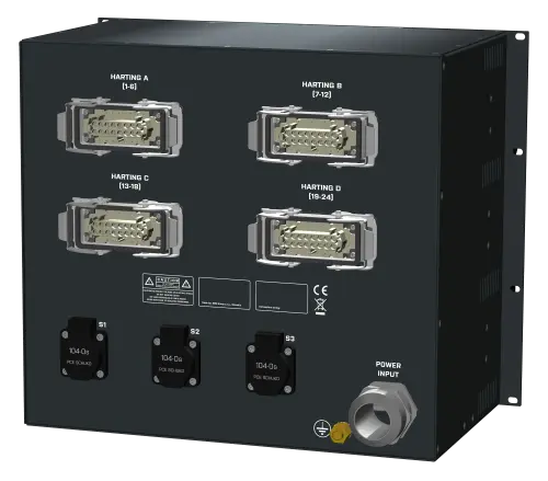 SRS PDU 4xCEE32/5, 6xRGU, PM 9U, in: CEE125/5, out: 2xCEE63/5 