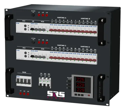 SRS PDU 4xCEE32/5, 6xRGU, PM 9U, in: CEE125/5, out: 2xCEE63/5 