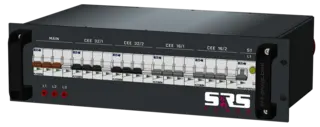 SRS PDU 63A RED-400V, fuses FRONT 63A-1,5m IN, 2x32/5,2x16/5,1xSchuko Out