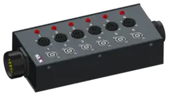 SRS MSB SX19-6NAC-6SC Soca in Split Box Out: 6 x schuko, 6 x NAC3MPB (powcon)