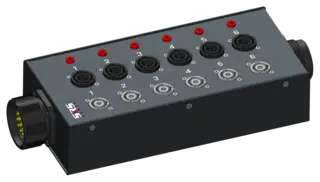 SRS MSB SX19-6NAC-6SC Soca in Split Box Out: 6 x schuko, 6 x NAC3MPB (powcon)